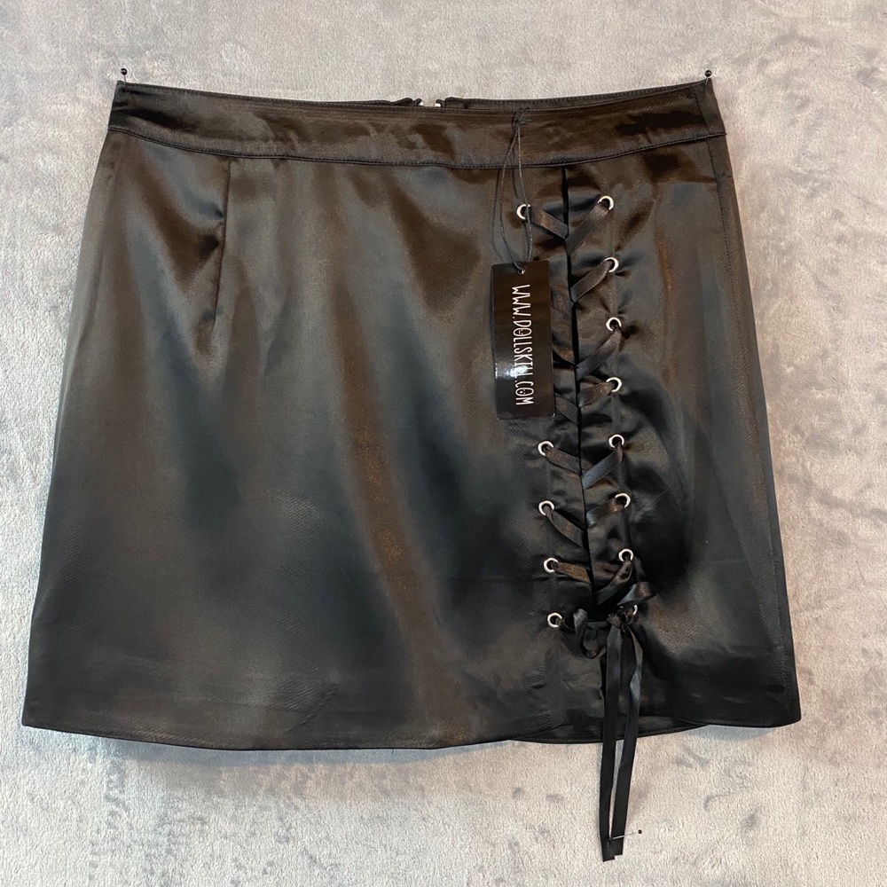 NWT Satin Lace Up Mini